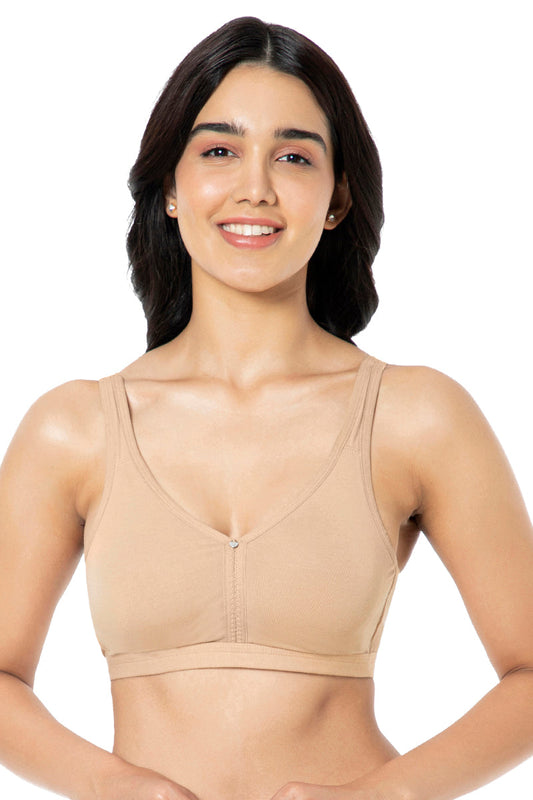 Cotton Chic Support Solid Non Padded Non-Wired Bra - Sandalwood