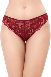 Eternal Bliss Low Rise Brazillian Lace Panty - Red Berry - color option
