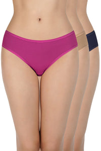 Solid Low Rise Bikini Panties (Pack of 3) - color option