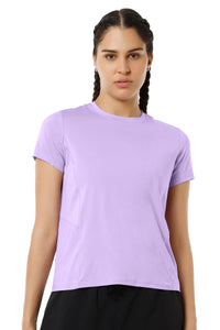 Flaunt Short Sleeve Round Neck Workout T-Shirt - Digital Lavender thumbnail 1