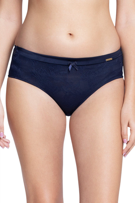Solid Low Rise Seamed Hipster Panty - Evening Blue