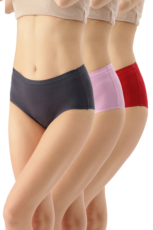 Solid Full Brief Panty (Pack of 3)
