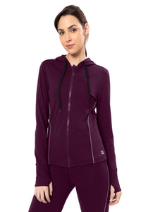 Flaunt Hoodie Full Sleeve Active Jacket - Blackberry Wine - color option
