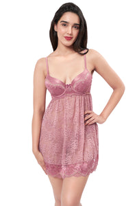 Eternal Bliss Full Coverage Satin Babydoll - Messa Rose - color option