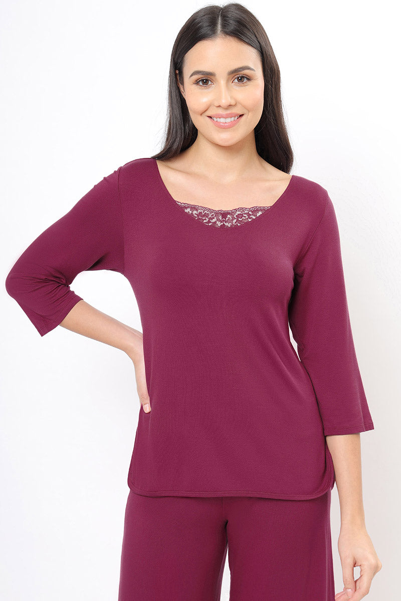 Lace Touch Sleep Top - Anemone