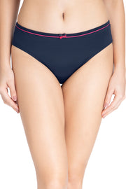 Casual Chic Three-Fourth Coverage Low Rise Bikini Panty - Midnight-Red Obsession