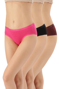 Low Rise Solid Hipster (Pack of 3) - color option