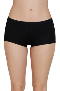 Solid Mid Rise Boyleg Panty - Black thumbnail 1