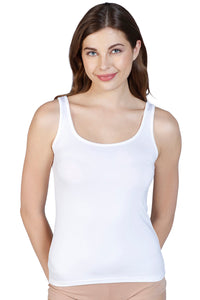 Broad Straps Body Hugging Modal Vest - White - color option