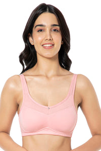Cotton Smooth Back Solid Non Padded Non-Wired Support bra - Quartz - color option