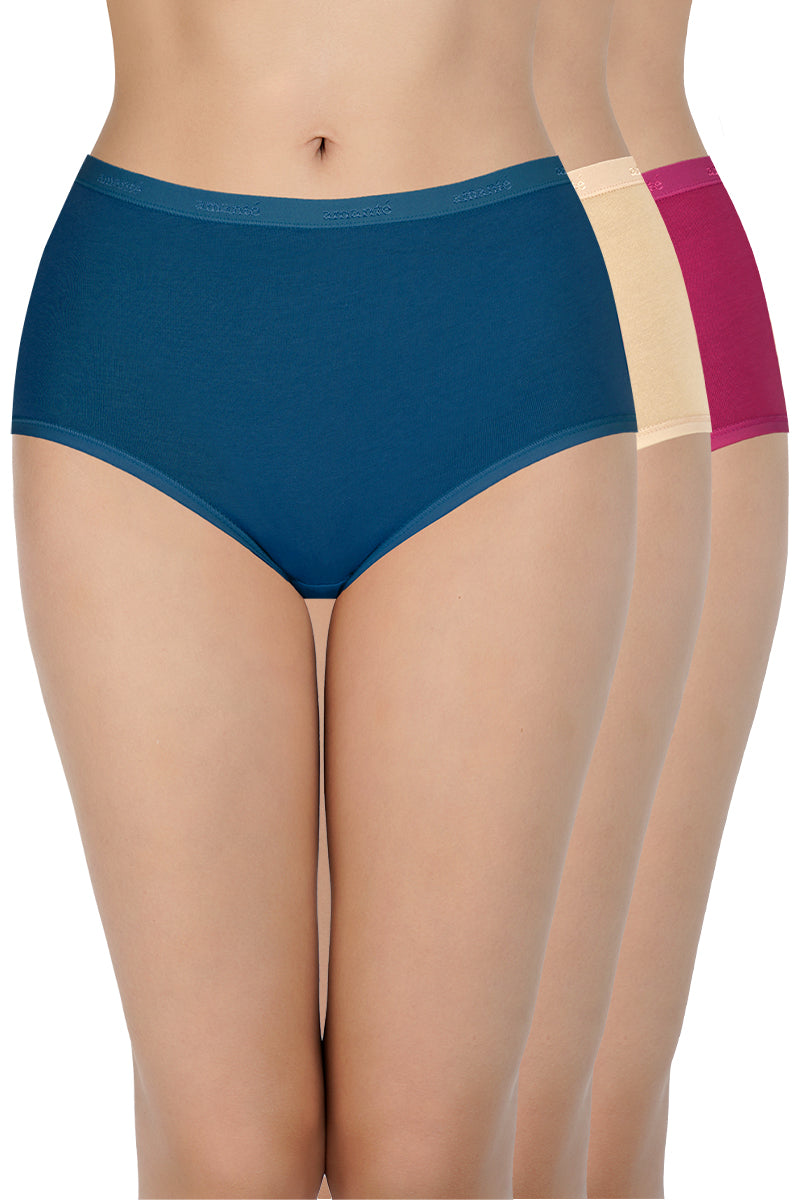High Rise Solid Full Brief Panties (Pack of 3) - Image 1 of 7