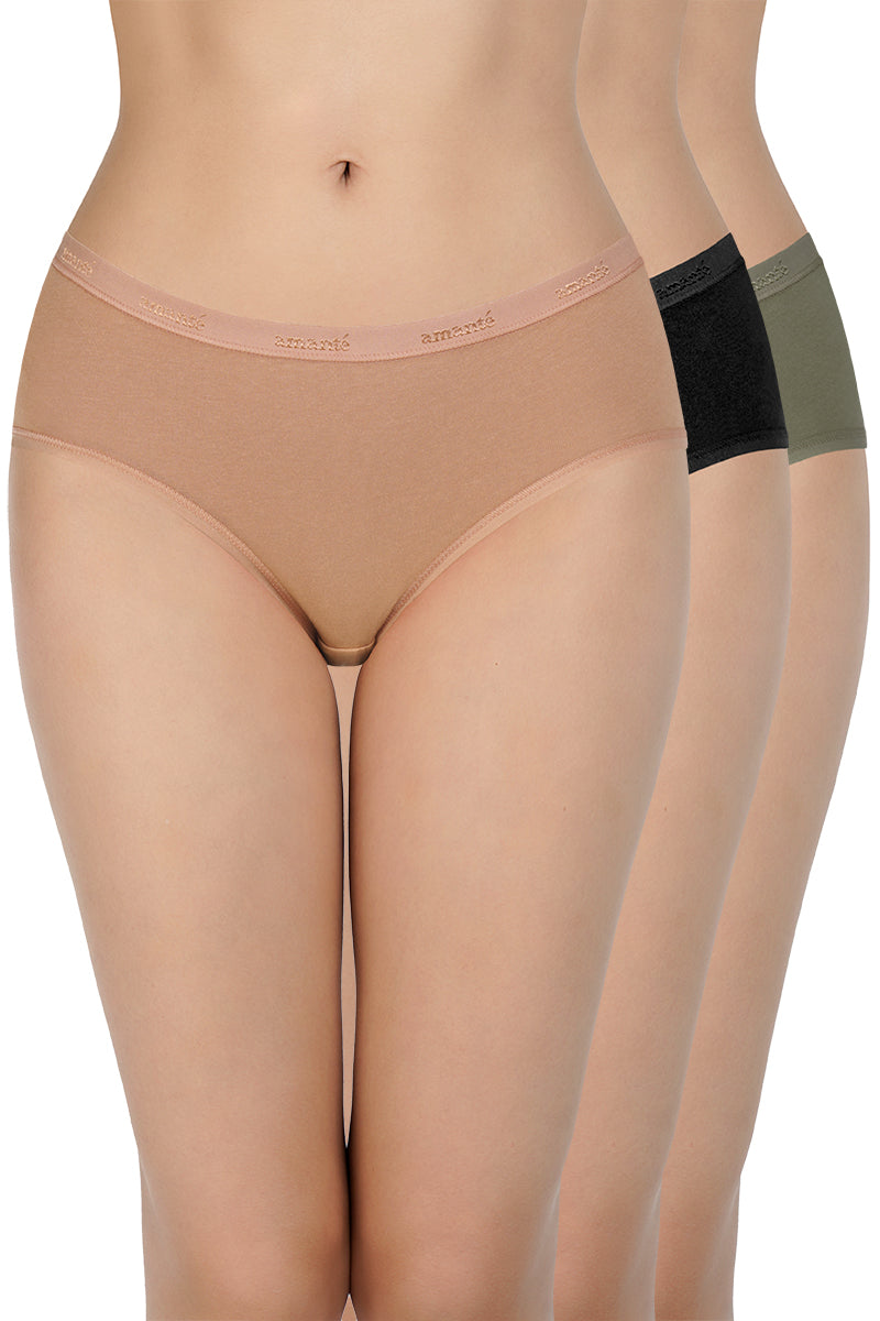 Solid Low Rise Hipster Panties (Pack of 3) - Image 1 of 7
