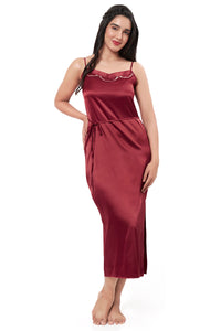 Eternal Bliss Full Length Chemise - Red Berry thumbnail 1