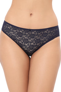 Floral Romance Three-Fourth Coverage Low Rise Bikini Panty - Midnight - color option