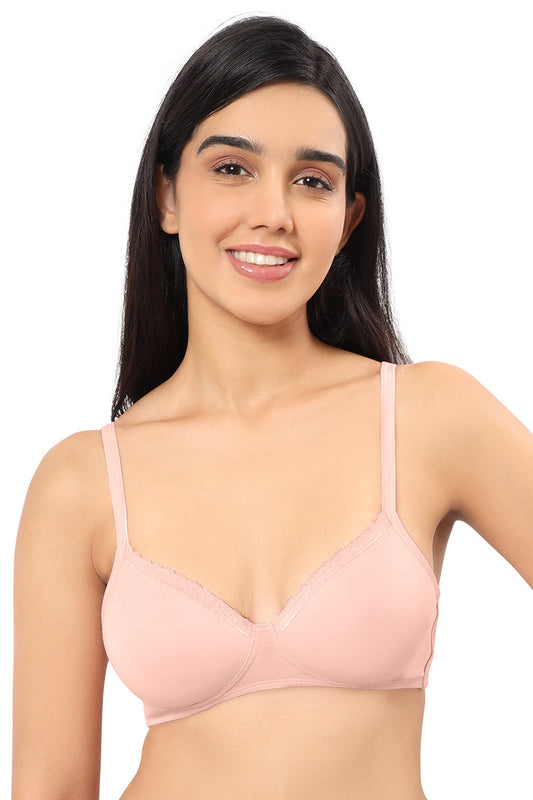 Cotton Casual Lightly Padded Non-Wired Full Coverage T-Shirt Bra - Impatiens Pink