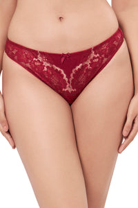 Eternal Bliss Lace Low Rise Thong Panty - Red Berry - color option