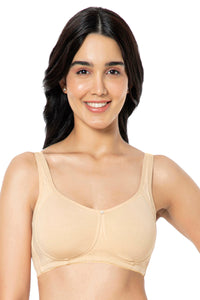 Cotton Super Support Solid Non Padded Non-Wired Bra - Hazelnut - color option