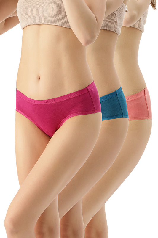 Solid Low Rise Hipster (Pack of 3)