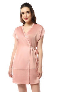Eternal Bliss Satin Robe - Mellow Rose thumbnail 1