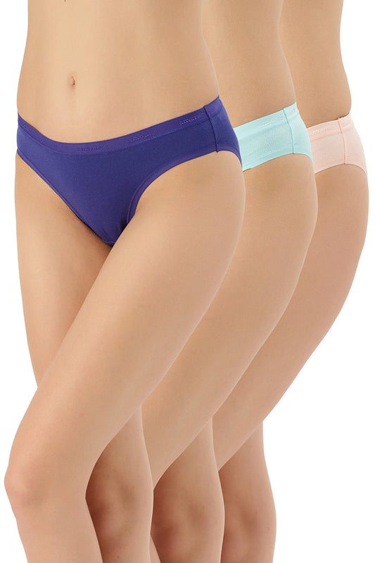 Solid Low Rise Bikini (Pack of 3)