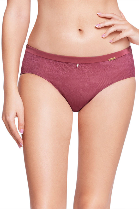 Lace Low Rise Seamed Hipster Panty - Autumn Rose