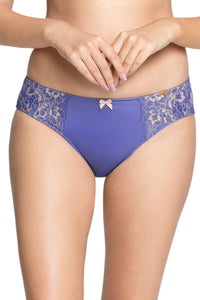 Print Low Rise Seamed Bikini Panty - Periwinkle thumbnail 1
