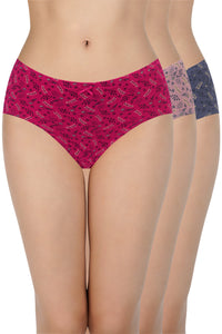 Printed Mid Rise Hipster (Pack of 3) - color option