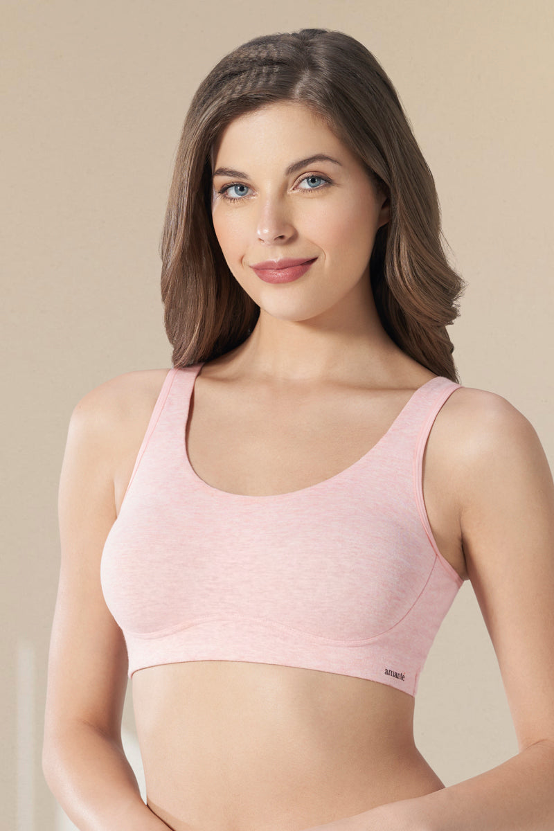 Cotton Casuals Padded Non-Wired Printed T-Shirt Bra - Soft Lilac
