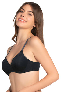 Cotton Dream Padded Non Wired T-shirt Bra - Black thumbnail 2