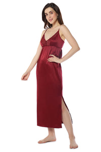 Eternal Bliss Full-length Satin Chemise - Rio Red thumbnail 2