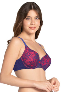 Lace Dream Padded Wired Lace Bra - Royal Blue_N.P thumbnail 2