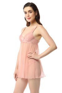 Eternal Bliss Padded Wired Babydoll - Mellow Rose thumbnail 2