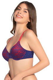 Lace Dream Padded Wired Lace Bra - Insignia Blue_H.R