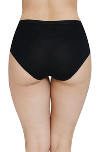 Solid Mid Rise Modal Hipster Panty - Black thumbnail 2