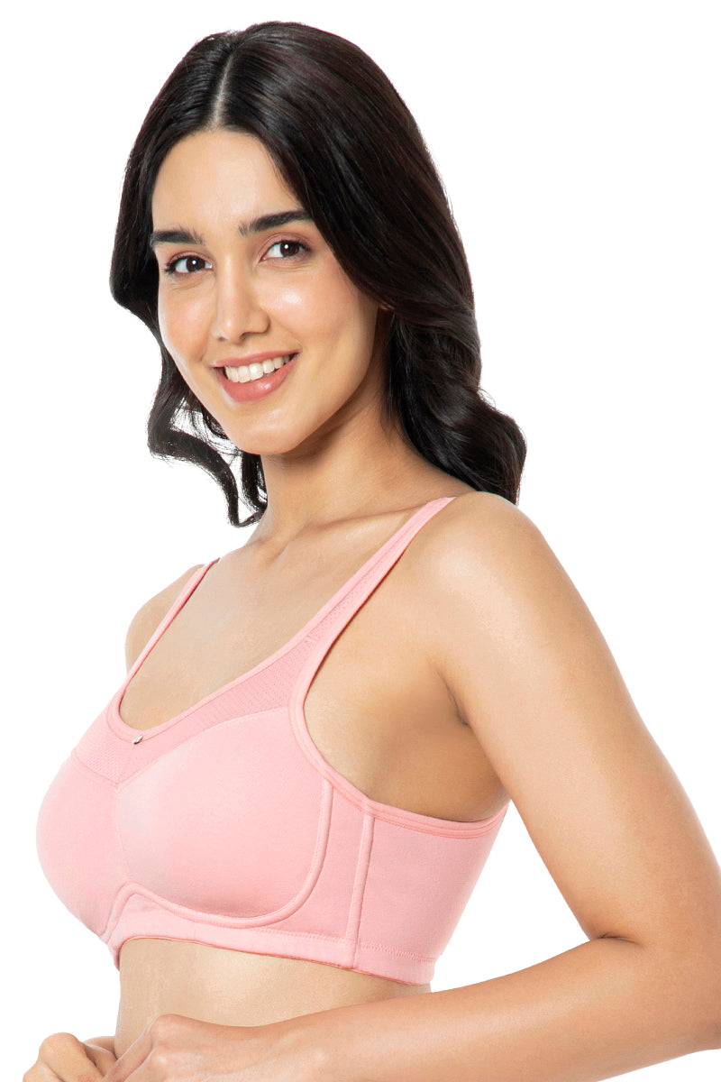 Cotton Smooth Back Solid Non Padded Non-Wired Support bra - Quartz