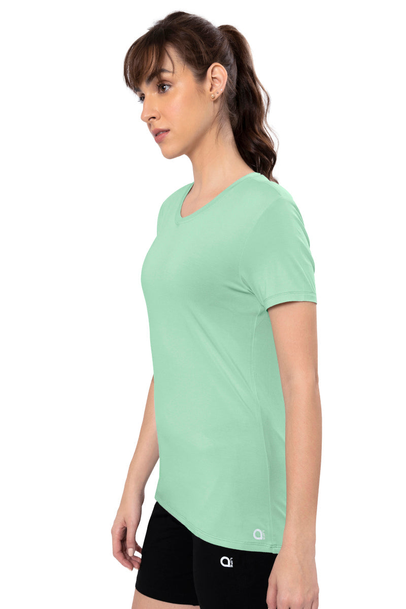 Energize Short Sleeve V-Neck Active T-Shirt - Silt Green