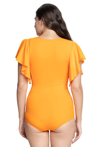 V-Neck Padded One Piece - Orange Drive thumbnail 2