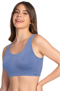 All Day Lounge Non-padded & Non-wired Bra - Blue Marl thumbnail 2