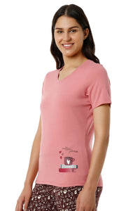 V-Neck Sleep Tee - Mauveglow thumbnail 2