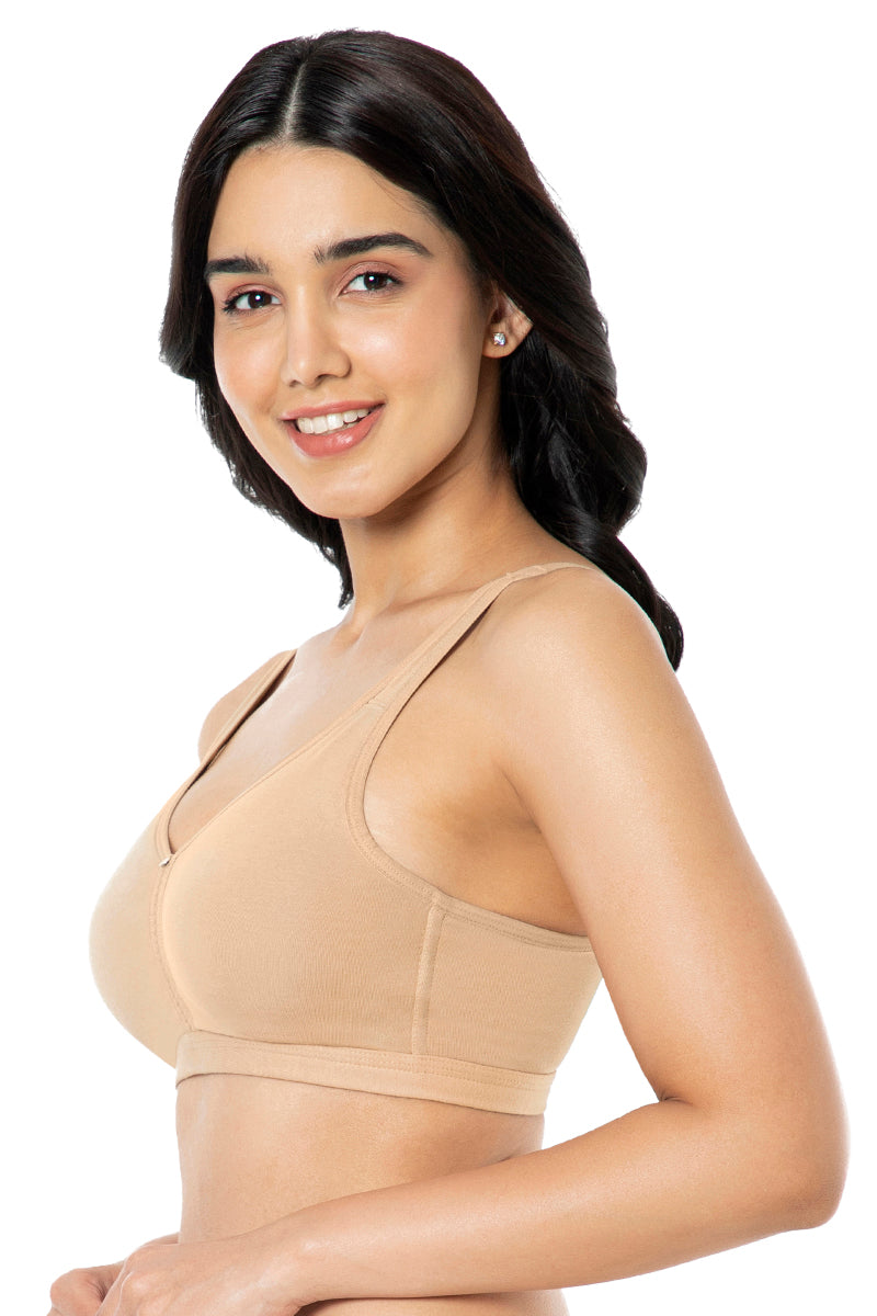 Buy Amante women's cotton delicate delight bra online--Nude