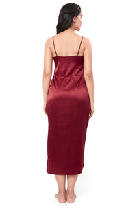 Eternal Bliss Full Length Chemise - Red Berry thumbnail 2