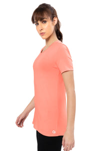 Energize Short Sleeve V-Neck Active T-Shirt - Coral Almond thumbnail 2