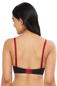 Comfort Dream Padded Non-wired T-shirt Bra - Black & Henna thumbnail 2