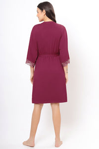 Lace Touch Sleep Robe - Anemone thumbnail 2