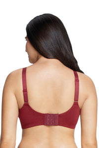 Cotton Lace Support Non Padded Non-Wired Bra - Port Wine thumbnail 2
