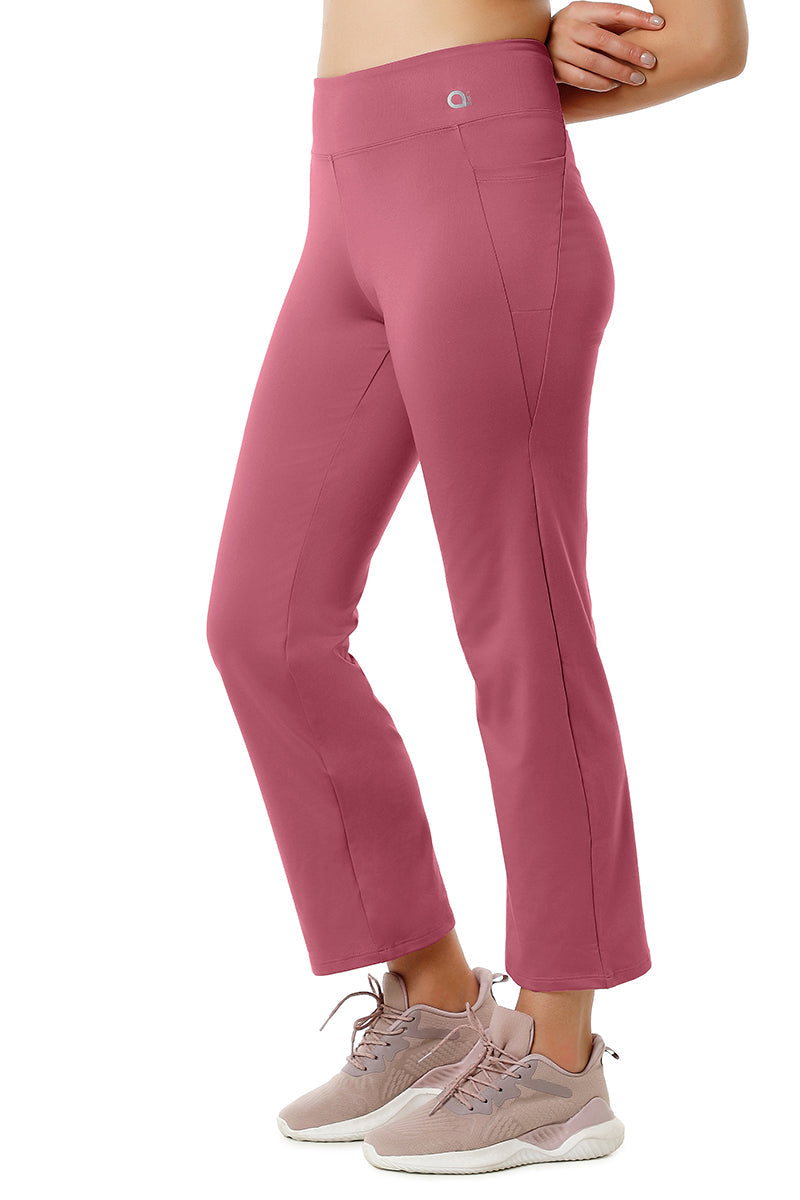 Flaunt Flared High Rise Travel Pants - Heather Rose