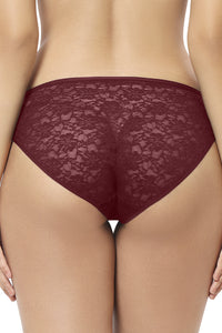 Floral Romance Low Rise Bikini Panty - Maroon thumbnail 2