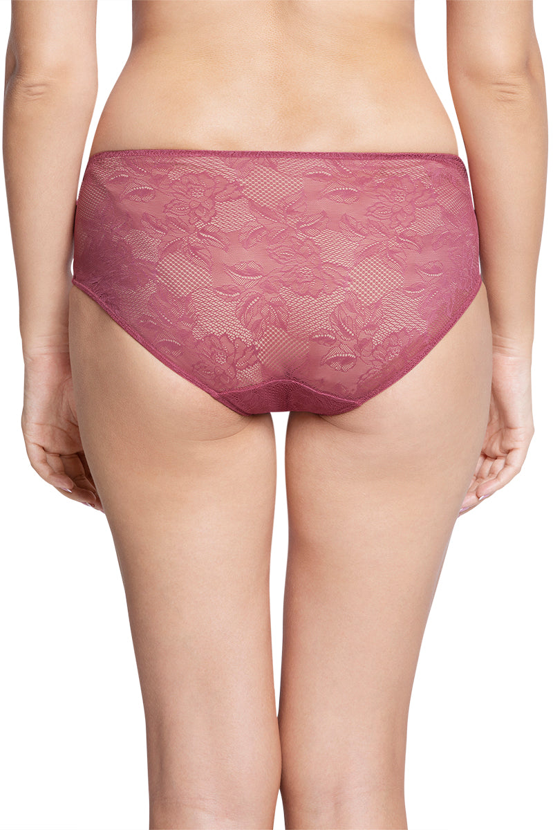 Lace Low Rise Seamed Hipster Panty - Malaga