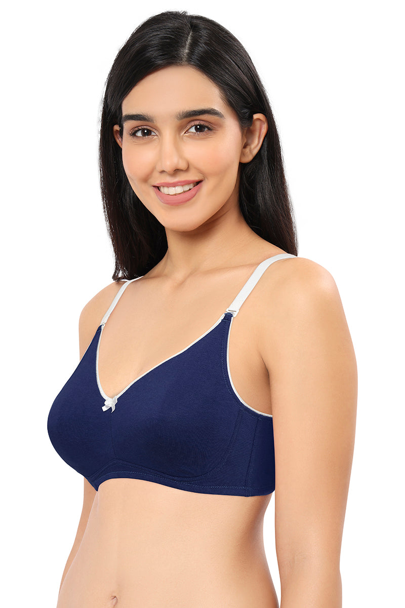 Comfort Concealer Non-padded & Non-wired Bra - Medieval Blue & White Smoke