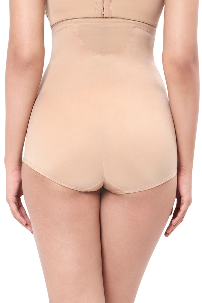 Solid Full Coverage High Rise Waist Cincher - Sandalwood
